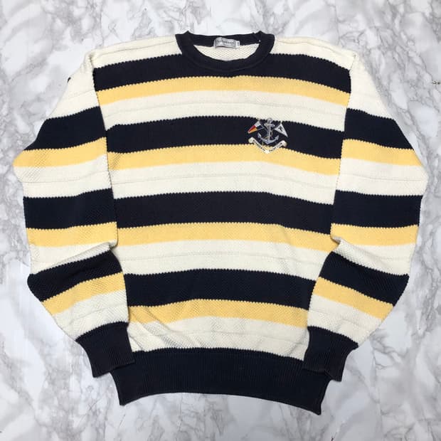 버버리 니트 남성용 스트라이프 로고