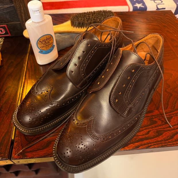 J.CREW 제이크루 이태리 카프레더 윙팁 슈즈 10.5 코도반