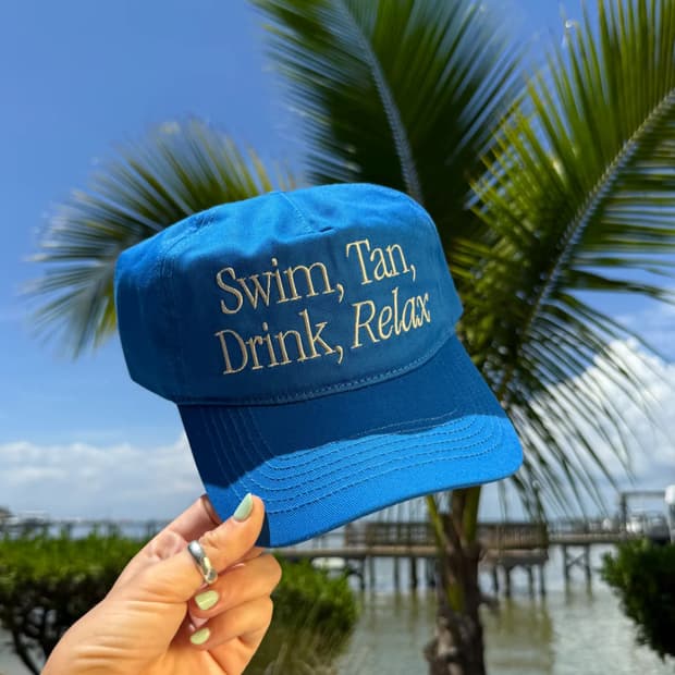 DUVIN 여행 휴양지 컨셉 SWIM TAN DRINK RELAX 모자