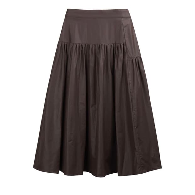 코스모스 COATED SHIRRING SKIRT (BROWN) s