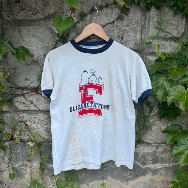 70s champion 스누피 링거 티셔츠 챔피온 반팔 티셔츠