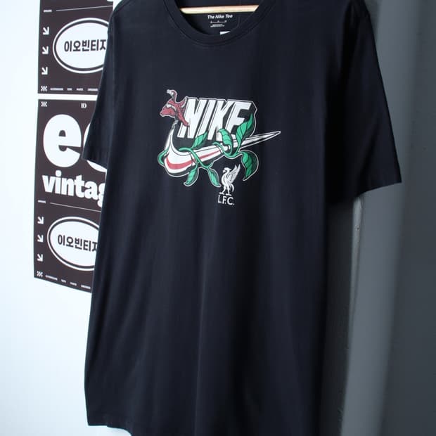 (XL) 나이키 반팔 티셔츠 축구 리버풀FC 블랙 에이징-H32556