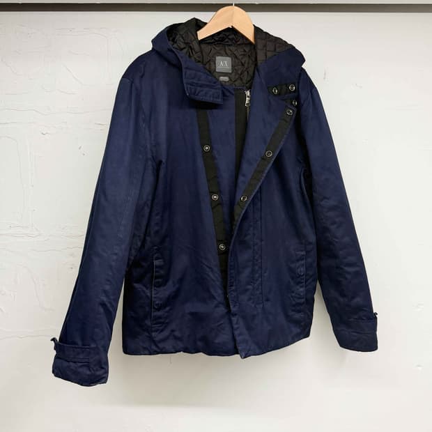 알마니 익스체인지 사선지퍼 파카
