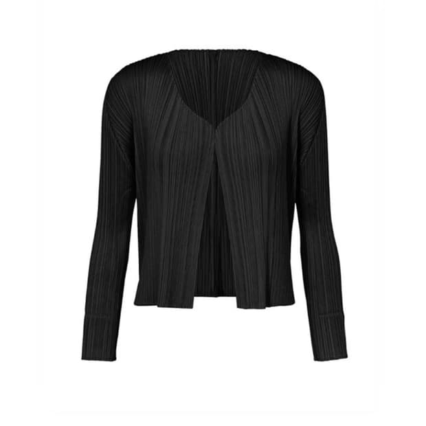 플리츠플리즈 베이직 가디건 (블랙)