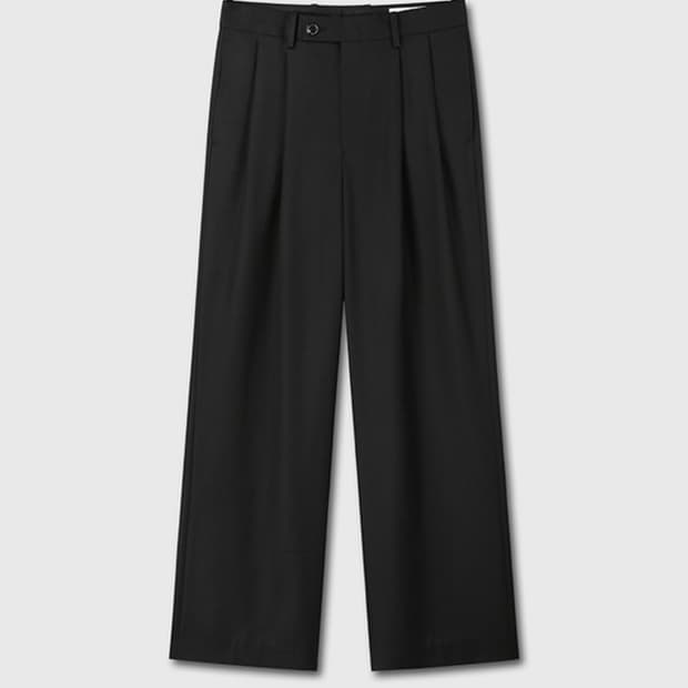 새상품급 토니웩 울 트윌 플리츠 와이드 트라우저 팬츠 정장바지 M(30)