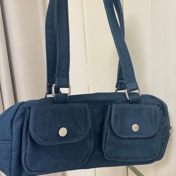 큘 포켓백 블루데님