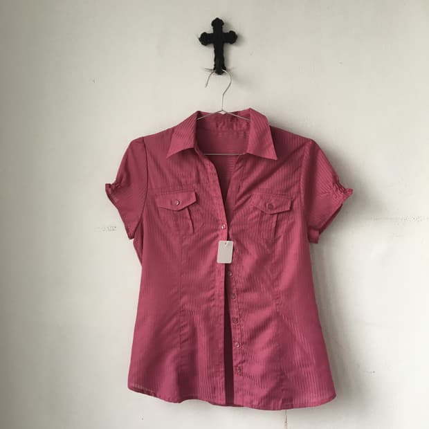 Stripe pattern pocket shirt