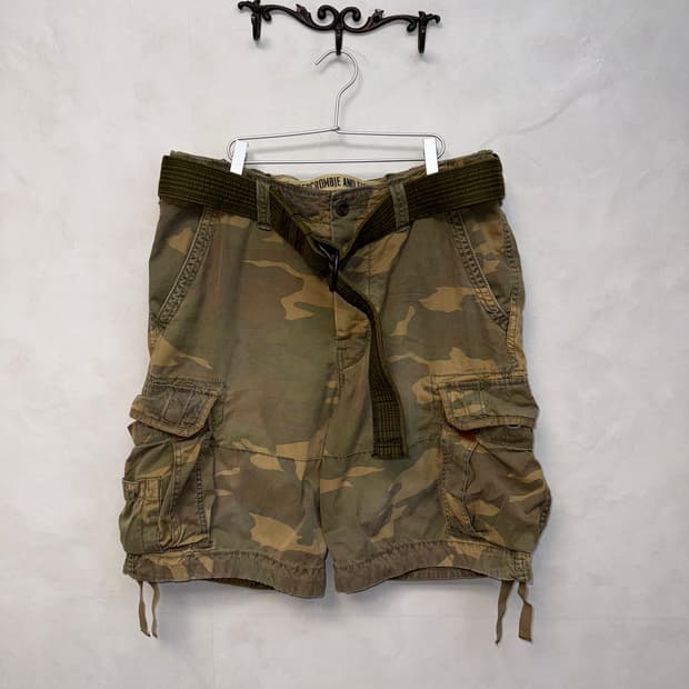 Abercrombie olive khaki camouflage 카고반바지