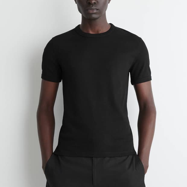 Cos 코스 슬림 리브드 코튼 티셔츠 [L]