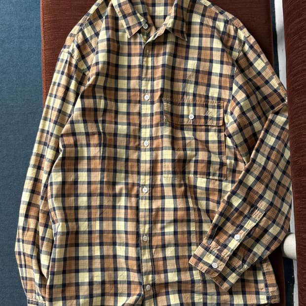 Light cotton design check shirt