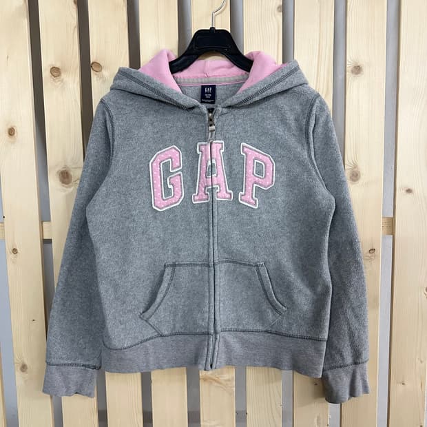 (S) GAP 갭 그레이 핑크 후리스 후드집업