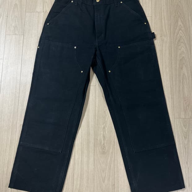 칼하트 B01 더블니 블랙 34 Made in USA