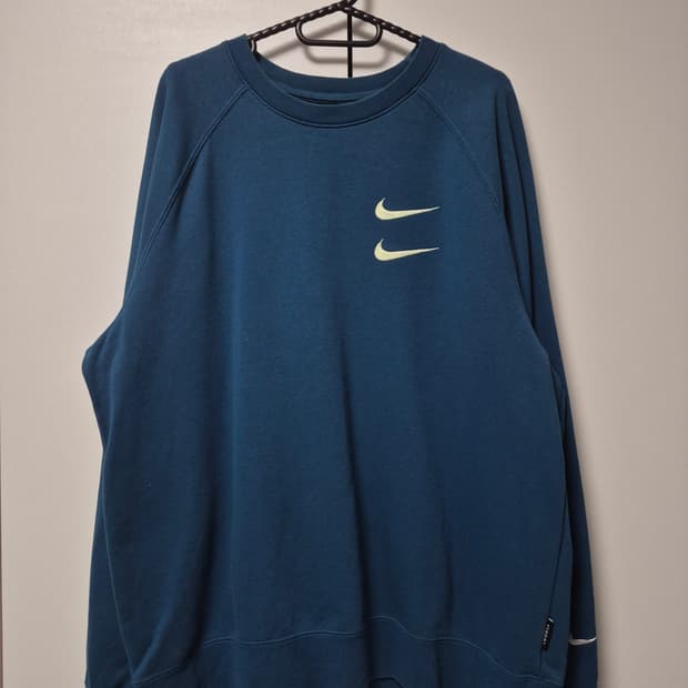 나이키 NSW 더블 스우시 스웨트셔츠 블루 포스 베얼리 볼트 남성 105