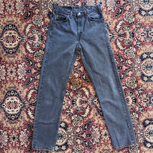 90s 빈티지 리바이스 블랙 진 505 오렌지탭 32 (659)