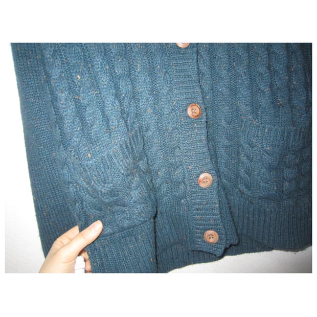 vinatge blue green knit cardigan
