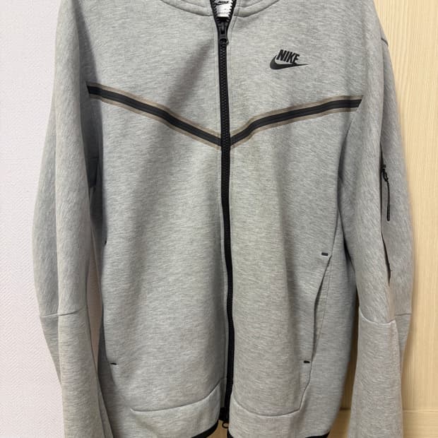 나이키 테크 플리스 풀 집 후드 다크 그레이 헤더 