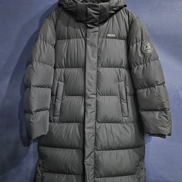 네파 블랙컬러 남성 110 덕다운 롱패딩 