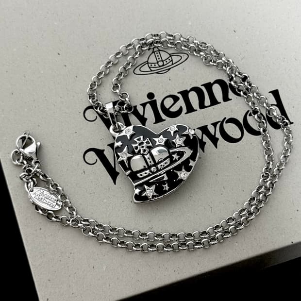 비비안웨스트우드 아카이브 블랙 하트 디아망떼 목걸이