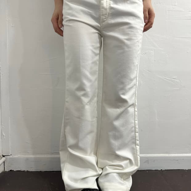 something Edwin white bootscut pants