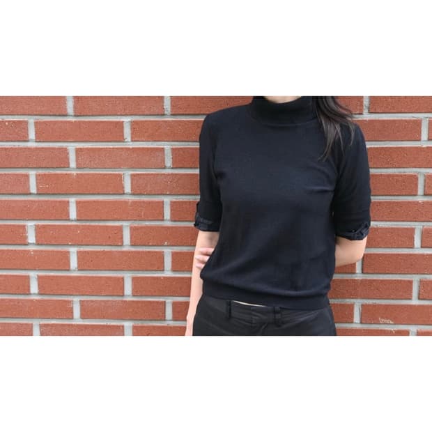 JIL SANDER Short Sleeve Turtleneck Top