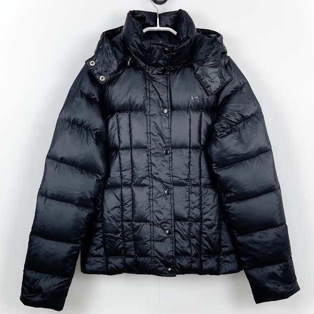 나이키 블랙 덕다운 후드 숏패딩