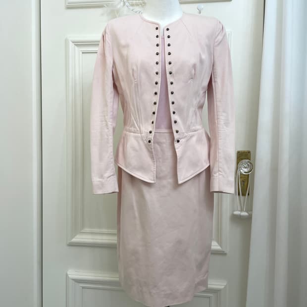 GIVENCHY PARIS pink cotton jacket&midi s