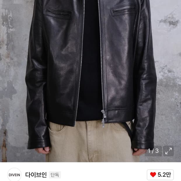 다이브인 루즈드 배지터블 레더자켓 (BLACK) 1사이즈 
