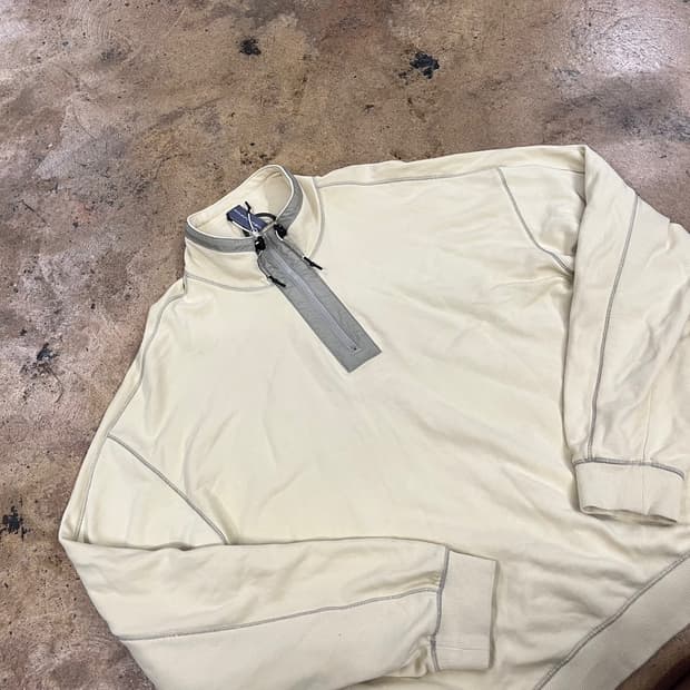 [정품/L] 언어펙티드 아이보리 하프집업 맨투맨 b19