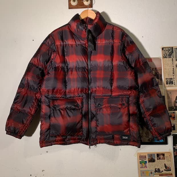 타이온 옴브레 체크 패딩