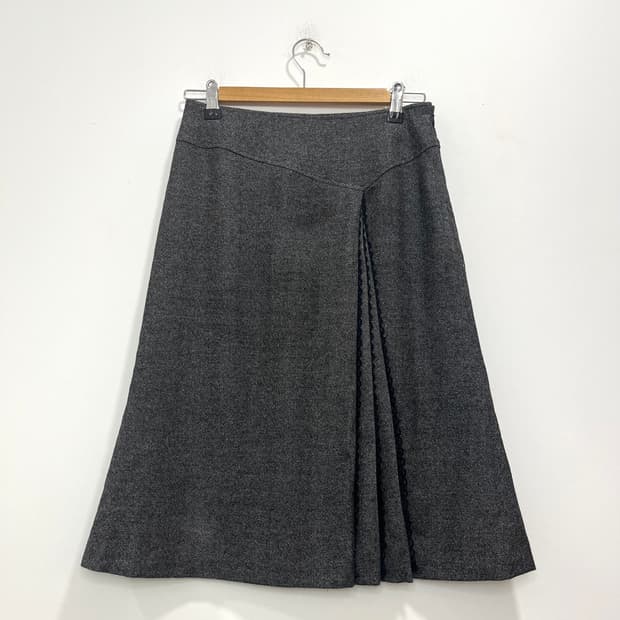 일본 빈티지 레이스 레이어드 플리츠 미디스커트 