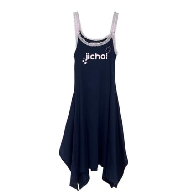 지초이 24ss 레이스 드레스 롱 원피스 네이비