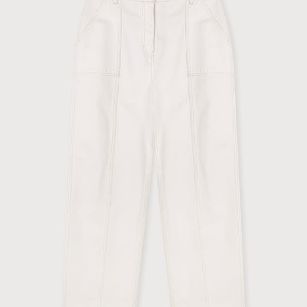 에토스 스티치드 화이트 데님 팬츠