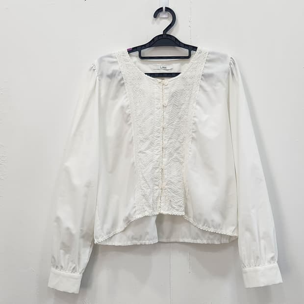[F] Lmw 레이스 블라우스 화이트