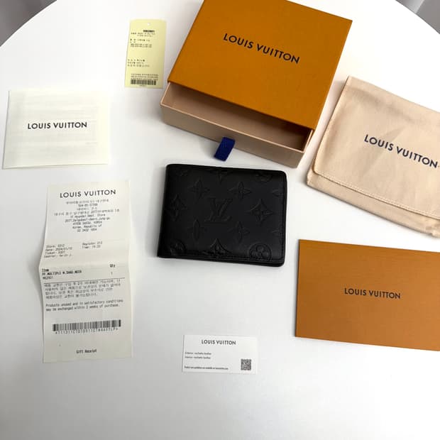 [백화점 / 풀박스] 루이비통 쉐도우 멀티플 월릿 반지갑 블랙