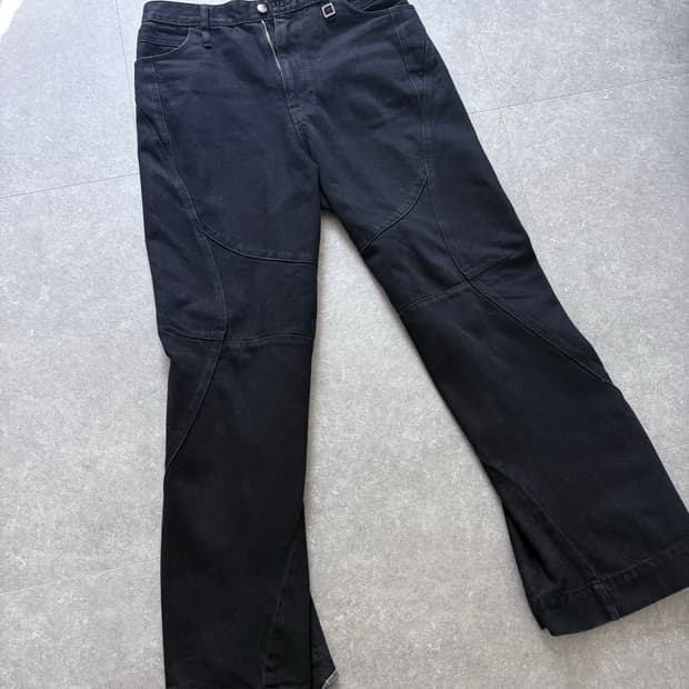 (48) 우영미 패널드 데님 팬츠 블랙 24FW