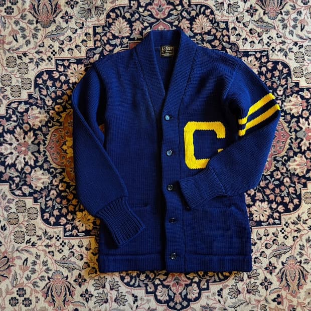 80s 브로드웨이 니팅 밀스 레터맨 가디건 100