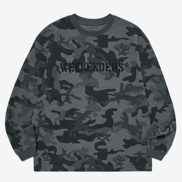 위캔더스 CAMO WAFFLE LS T-SHIRT (D.GREY) M