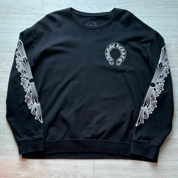 [XL] 크롬하츠 맨투맨 (홀스슈 로고 스웨트셔츠 블랙)