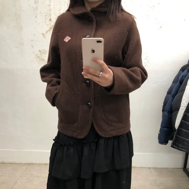 단톤 라운드 칼라 울 코트