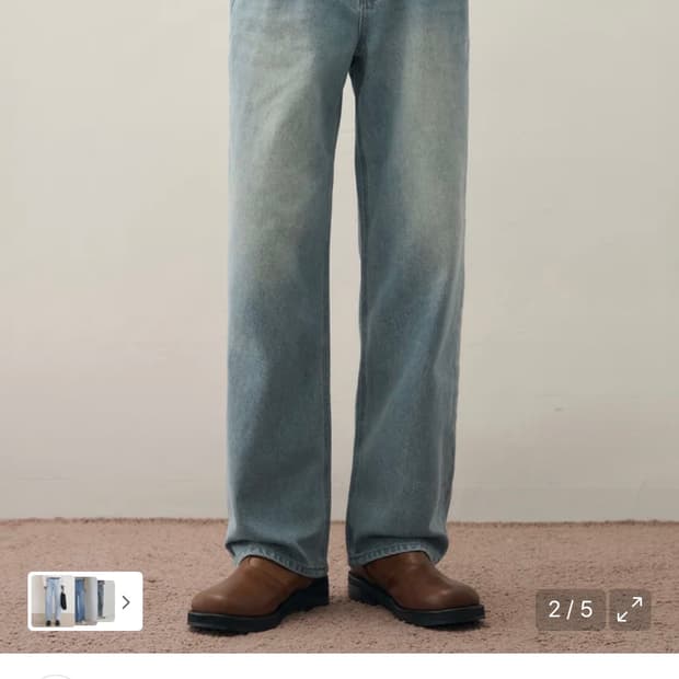 (새상품)(L) 드로우핏 유주얼 세미 와이드 데님 팬츠DUSTY BLUE