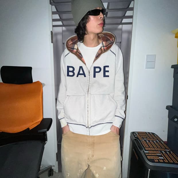 00's BAPE Reversible Check Hood Zip Up