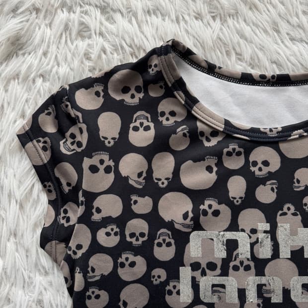 MIKO IONCE 일본빈티지 오리엔탈 딱붙핏 크롭 반팔 슬림핏 M 39