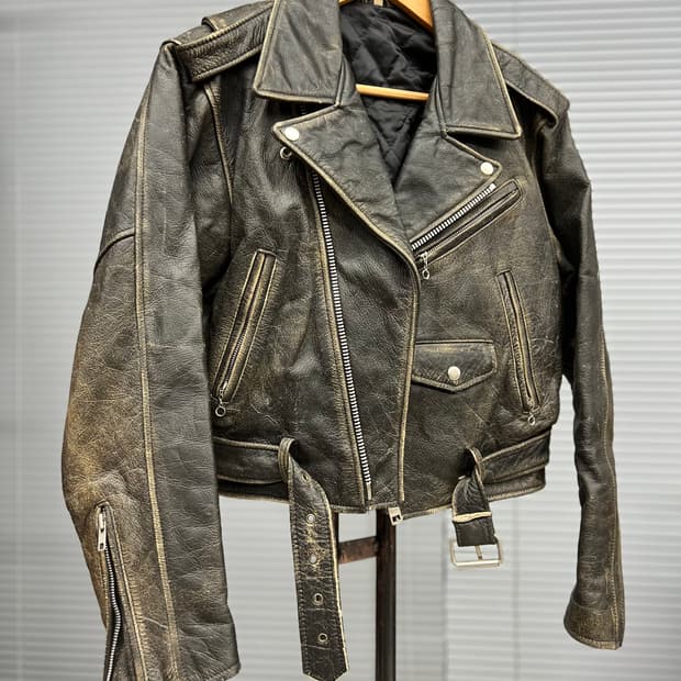 소가죽 더블라이더 자켓 