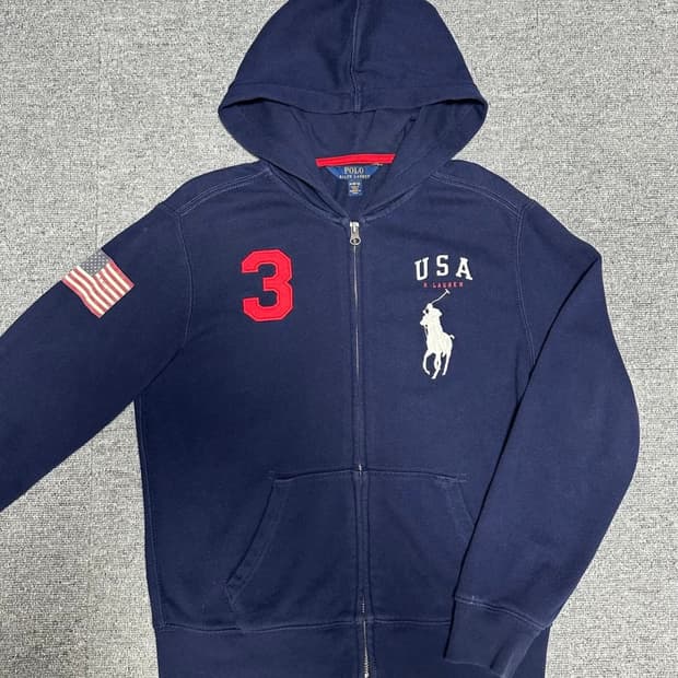 폴로 빅포니 성조기 후드집업