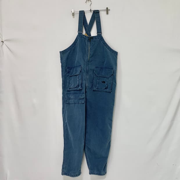 노스페이스 퍼플라벨 인디고 필드 오버롤 팬츠 32 사이즈 멜빵 점프수트