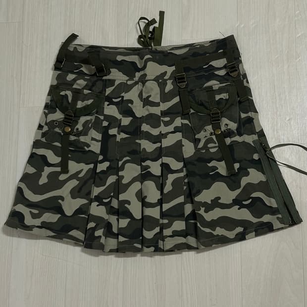 Modern mode y2k 밀리터리 카고 아일렛 스커트