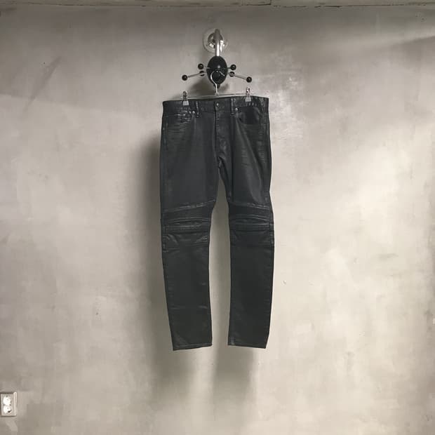랄프로렌 블랙 가죽 팬츠 31/32
