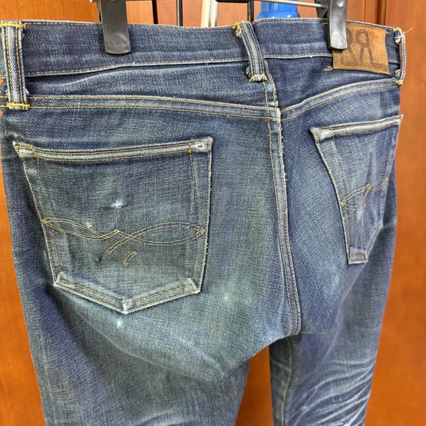 [30] rrl 켓워싱 셀비지 데님 진청