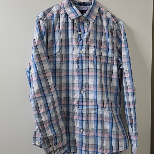 타미힐피거 체크 셔츠 S 커스텀 핏