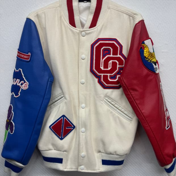 오프닝세러모니 빈티지 레더 바시티 자켓XS(M)